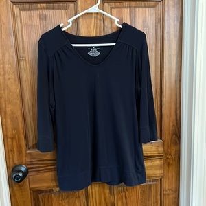 Fair Indigo Organic Cotton blue 3/4 sleeve shirt